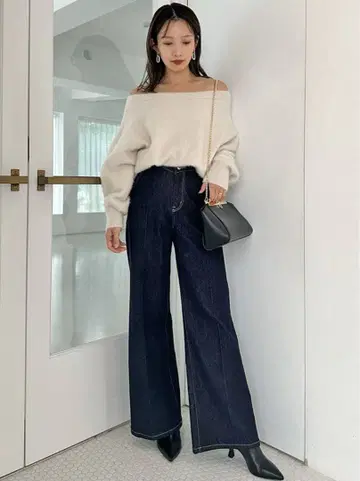 스나이델 하이웨스트 플레어 데님 팬츠 인디고