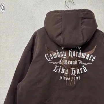 미국 빈티지 의류 덕 자켓 후드티 y2k 자수 로고 L 3164