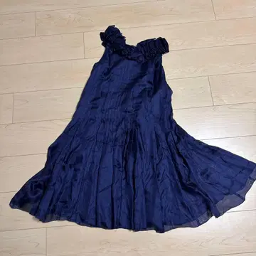 [ BALLSEY ] 네이비 프릴 슬리브리스 원피스