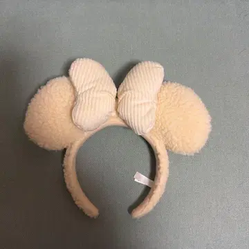 미키 모양 머리띠 크림색