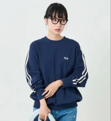 프릭스스토어 x 타운크라프트 별주 라인 맨투맨 네이비