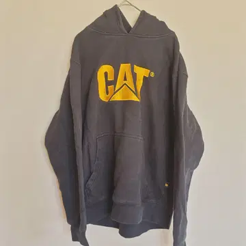 CAT 캐터필러 기업 로고 블랙 후드티 [ M 사이즈 ]
