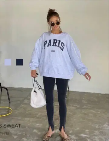 맨투맨 로고 그레이 CHERI/PARIS 맨투맨