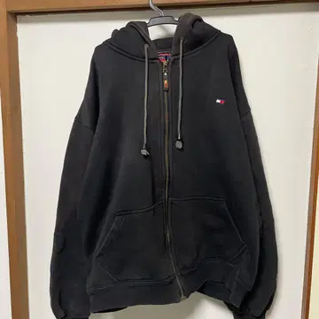 Tommy Hilfiger 후드 부착 집업 블랙 XL