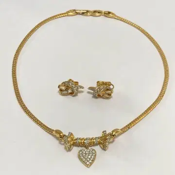 NINA RICCI 니나리치 큐빅 목걸이 & 귀찌