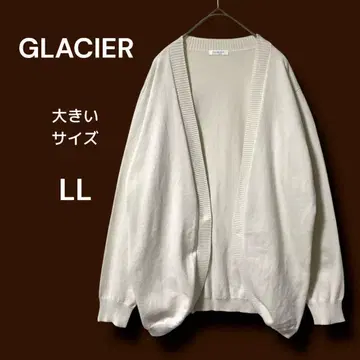 빅 사이즈 GLACIER 긴팔 니트 가디건 코튼 혼방 봄/가을 LL