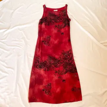 ANNA E.LUCA 빨간색 올 패턴 슬립 디자인 롱 원피스 9호