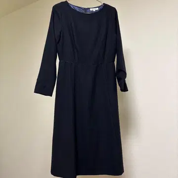 네이비 라메 긴팔 원피스 L 사이즈