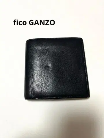 fico GANZO 접이식 지갑 천연 가죽 블랙 x 브라운