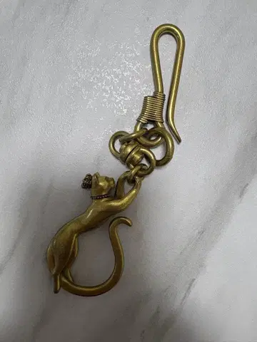 저스틴 데이비스 고양이형 브론즈 키링