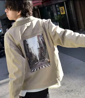 새상품급 ZIP FIVE 백 포토 프린트 코튼 데님 G