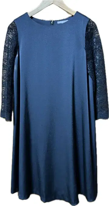 23구 다크 그린 레이스 소매 A 라인 원피스