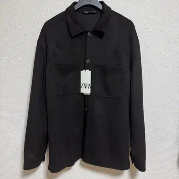 미사용 새상품 ZARA 자라 페이크 스웨이드 자켓 블랙 L