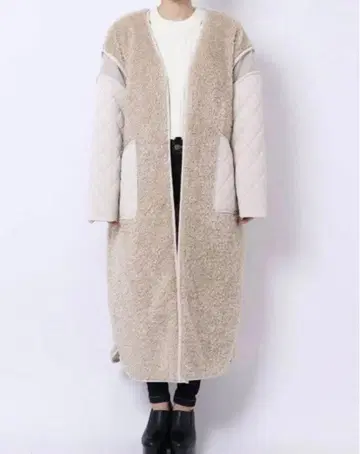 EMODA 에모다 도킹 롱 코트 롱 코트 화이트