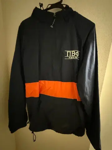 나일론 자켓 네이비 오렌지