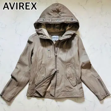 [ 새상품급 ] 아비렉스 가죽 자켓 라이더스 램 가죽 후디드 M