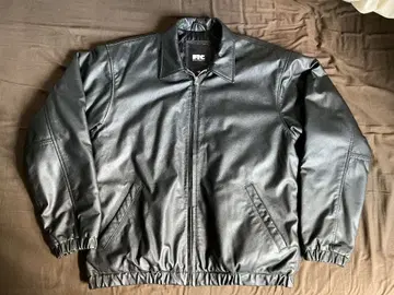 FTC 블랙 가죽 자켓 퀼팅 안감