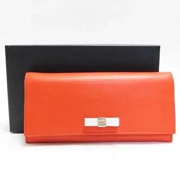 새상품급 극미품 FURLA 훌라 이단 접이 장지갑 가죽 오렌지 계열