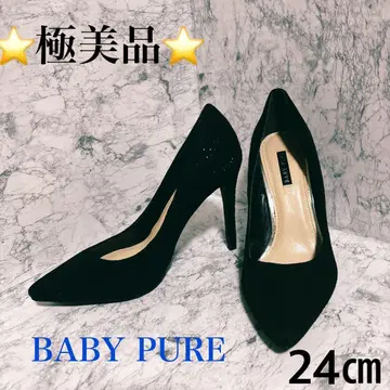 BABY PURE 블랙 스웨이드 하이힐 24cm