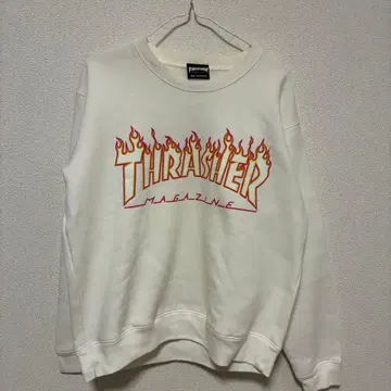 THRASHER 화이트 맨투맨