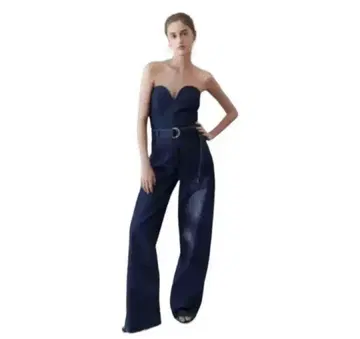 ZARA ZW 뷔스티에 데님 점프수트 M 사이즈