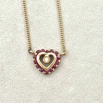 하트 모양 루비 목걸이
