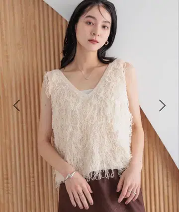 로리즈팜 프린지 니트 베스트 아이보리 FREE 사이즈