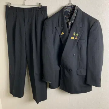 종합 셋업 핀스트라이프 넥타이 셔츠 올 패턴 다크 컬러 성인식