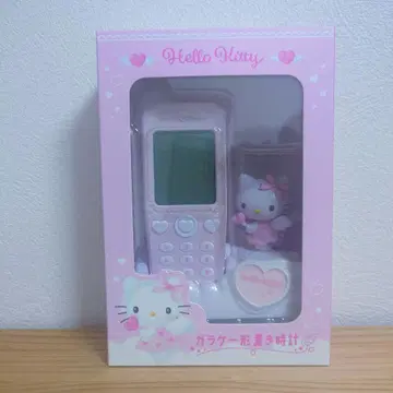 헬로키티 산리오 폴더폰 모양 탁상시계 키티