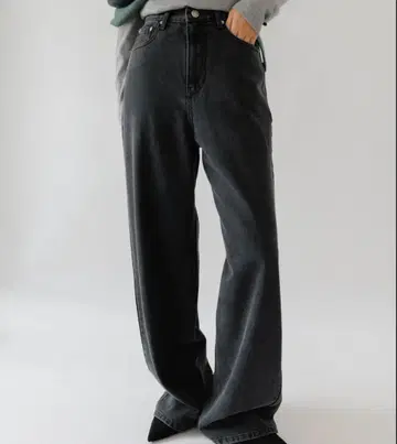 nad. Wide Loose Jeans 차콜 M 사이즈 보통 기장