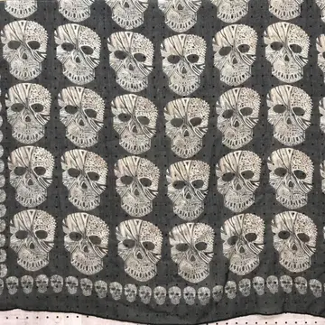 인디 시리즈 고스 그런지 아트 구제 의류 잡화 스컬 올 패턴 시어 스카프