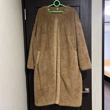 유니클로 보아 플리스 자켓 베이지