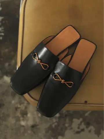 todayful 가죽 슬라이드 로퍼 블랙 23.5