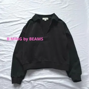 빔즈 BEAMS 카라 맨투맨 폴로 칼라 트레이닝복 상의 블랙