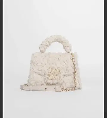 RANDA 2WAY 모노그램 숄더 퍼 백 아이보리