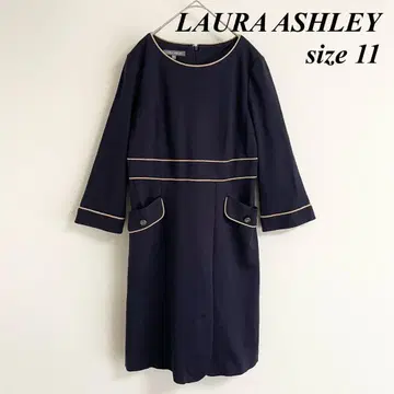 새상품급 LAURA ASHLEY 로프 라인 원피스 네이비 11호
