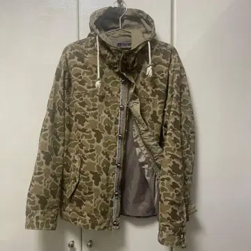 카모 패턴 자켓 후드 부착, 더블 지퍼