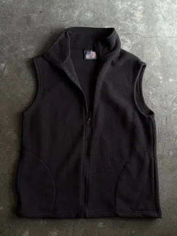 made in usa fleece vest black