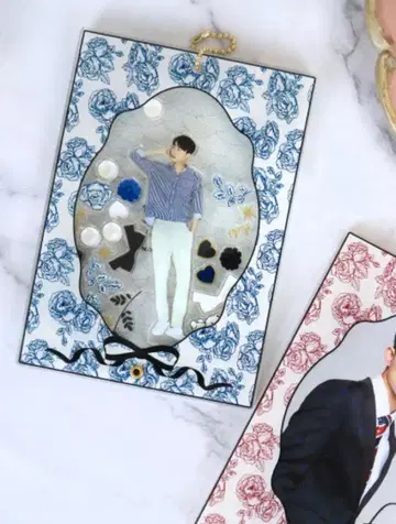 후쿠야 토와르 드 주이 플라워 아크릴 프레임 화이트 네이비 덕질