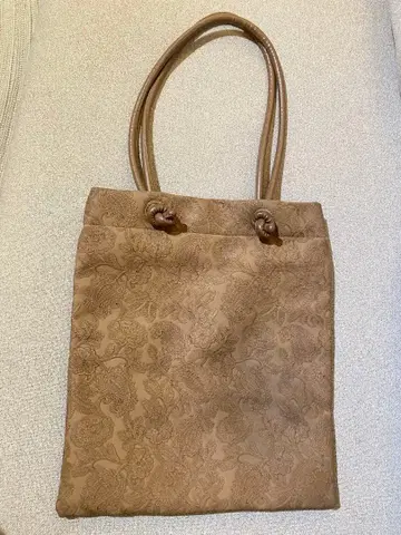 꽃무늬 브라운 토트백 빈티지 인조 가죽