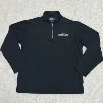 TRI-MOUNTAIN 하프 지퍼 플리스 블랙 사이즈 L 기업 로고 자수