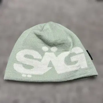 로고 민트 그린 니트 모자 y2k 비니