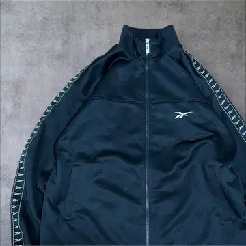 90s 00s Reebok 블랙 저지 트랙 자켓 사이드 로고