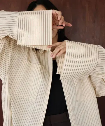 hellam 빅 포켓 오버 사이즈 셔츠 베이지 hellam