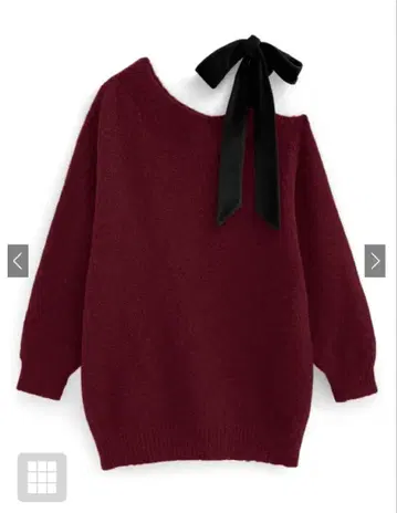 GRL 원숄더 벨로아 리본 니트 미니 원피스 (dr796)