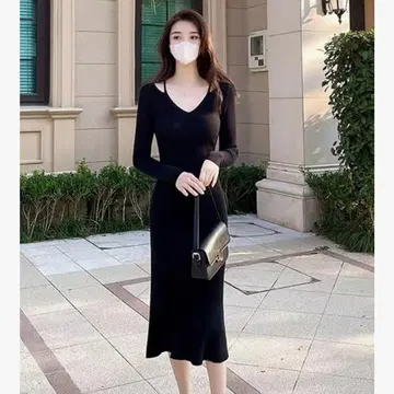 [Vilaria] 니트 원피스 여성용 롱 원피스 니트