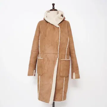 어나더 에디션 페이크 무스탕 가운 코트 카멜 M *KD164