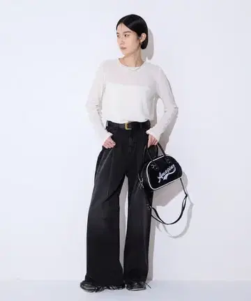 jeanasis 컬러 턱 데님 와이드 팬츠