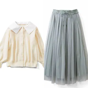 IEDIT 가디건 샤샤 스커트 2세트