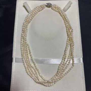 담수 진주 5연 목걸이